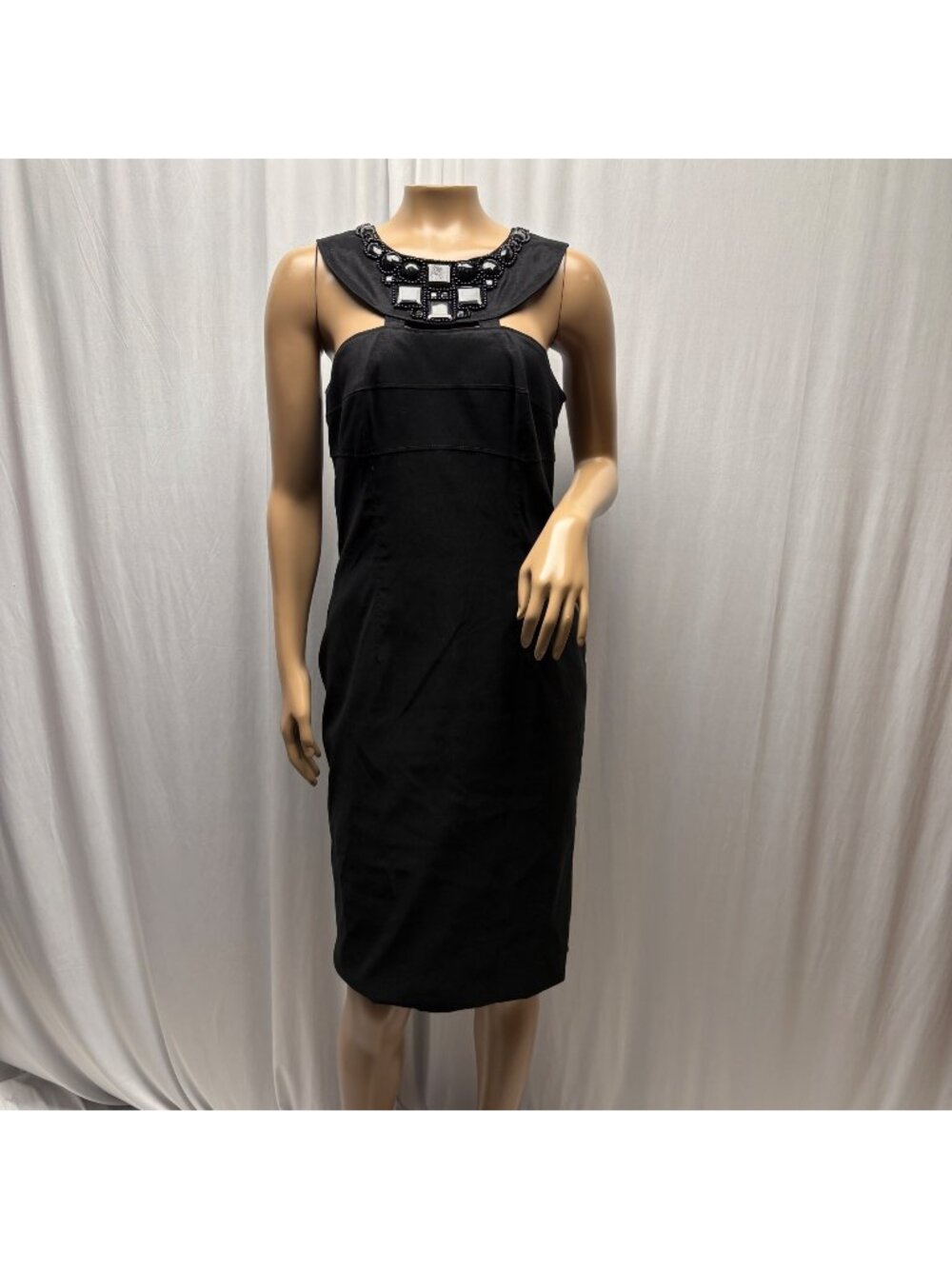 Liliana Black Dress Womens Size 10 Jeweled Bodycon Sheath Party Cocktail